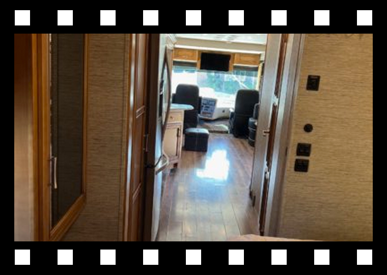 Changing room trailer on film set in Moorpark with lighting